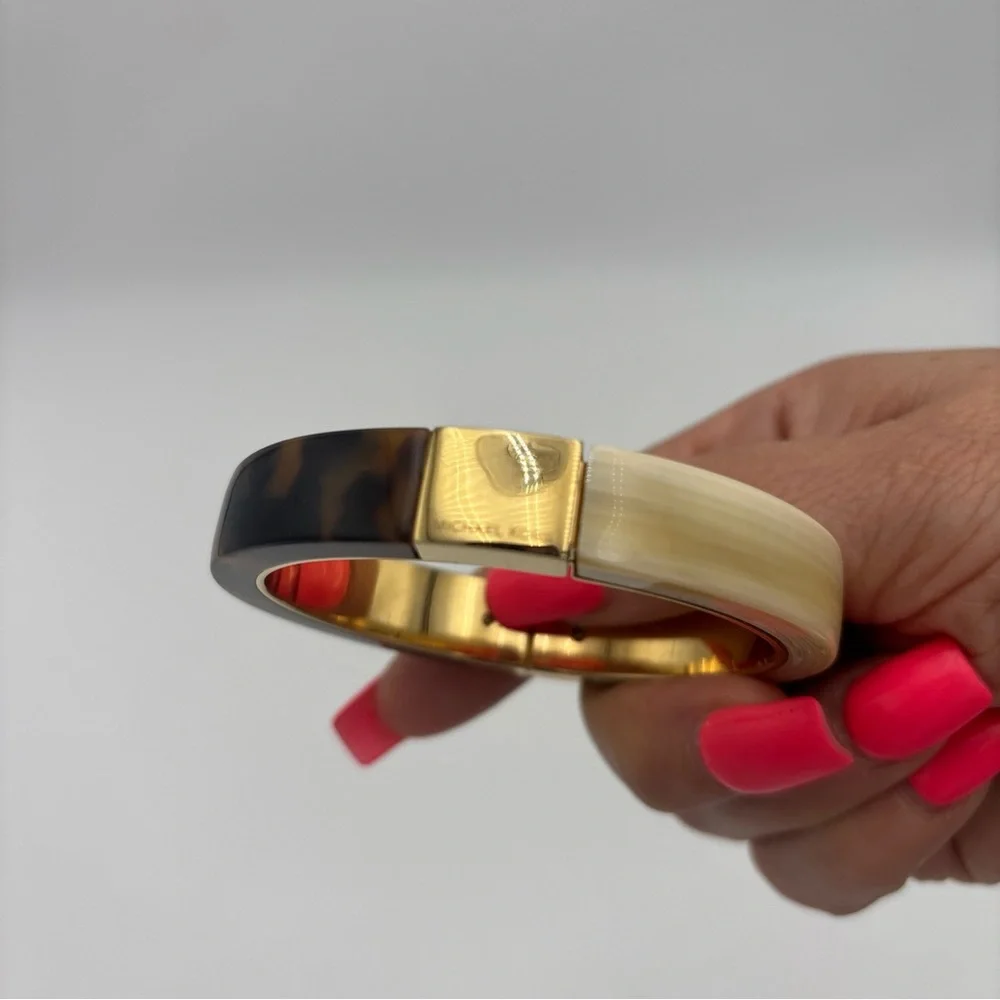 Michael Kors Gold and‎ Brown Bangle Bracelet